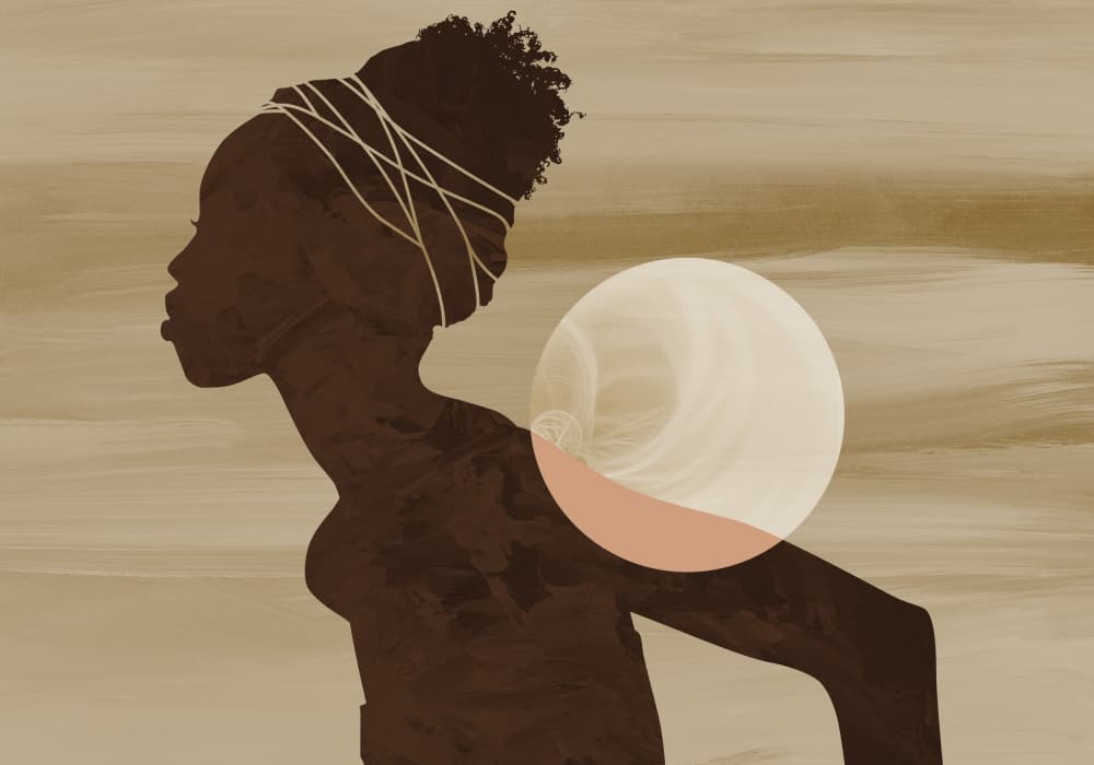 African Woman Abstract Form by Fadil Roze — canvas wall art