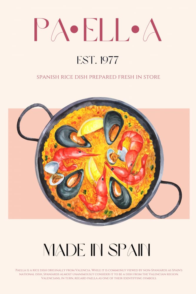 Spanish Seafood Paella by Nazma Khokhar — canvas wall art