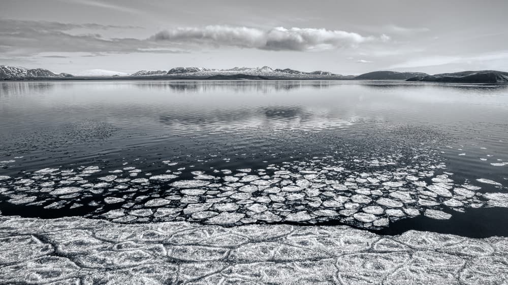 Frozen Lake Mountains by John Fan — canvas wall art