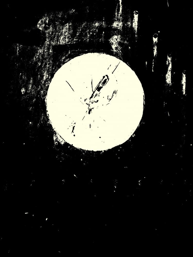 Stark Grunge Moon by Petr Strnad — canvas wall art
