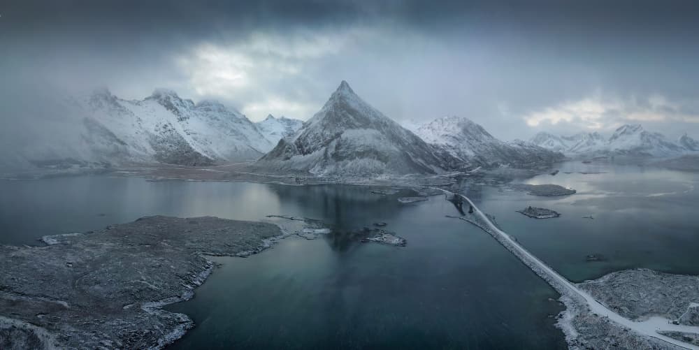 Dramatic Arctic Fjord Road by Marc van Oostrum — canvas wall art
