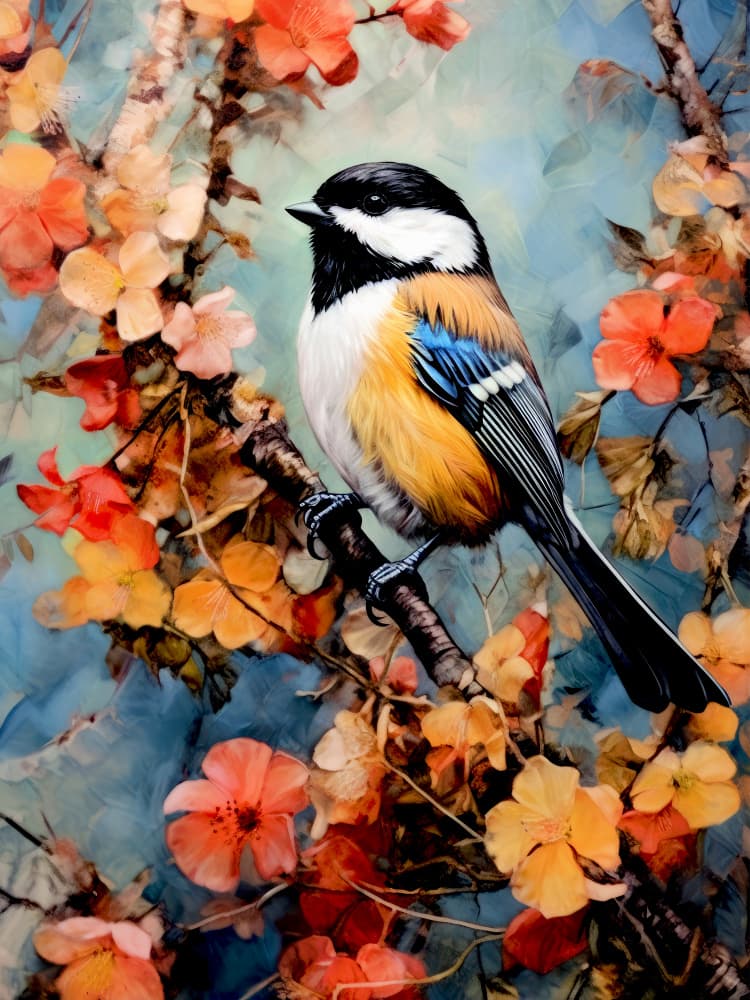 Vibrant Autumn Bird by Justyna Jaszke — canvas wall art