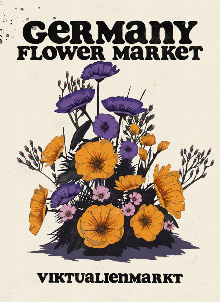 German Flower Market by Nicholas — canvas wall art