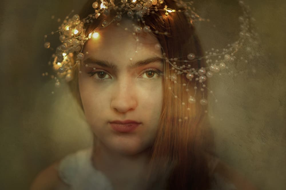 Dreamy Pearl Crown Girl by Adela  Lia Rusu — canvas wall art