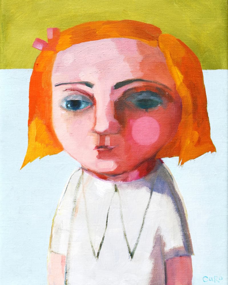 Pensive Red-Haired Girl by Caroline Roberts — canvas wall art