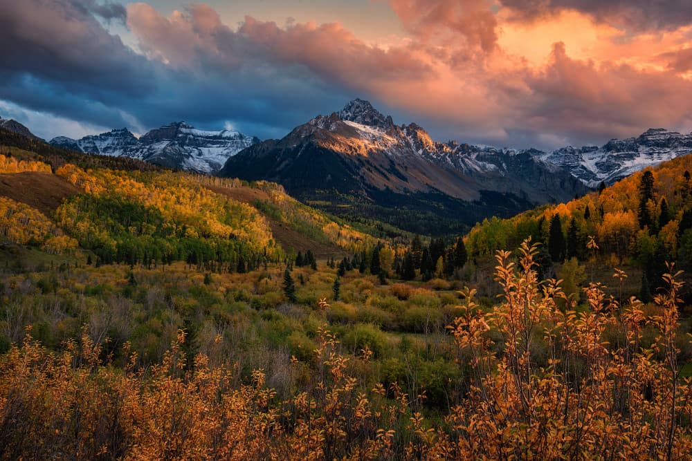 Dramatic Autumn Peaks by Mei Xu — canvas wall art
