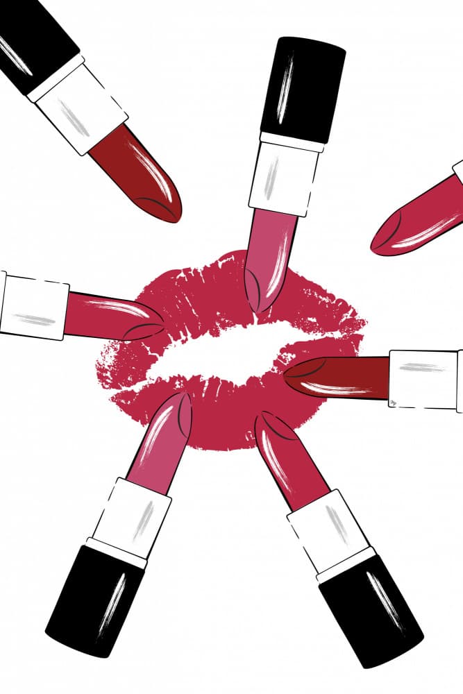 Glamour Lipstick Kiss by Martina — canvas wall art