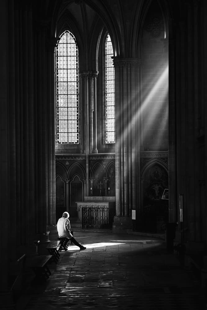Solitary Church Light by Denis — canvas wall art