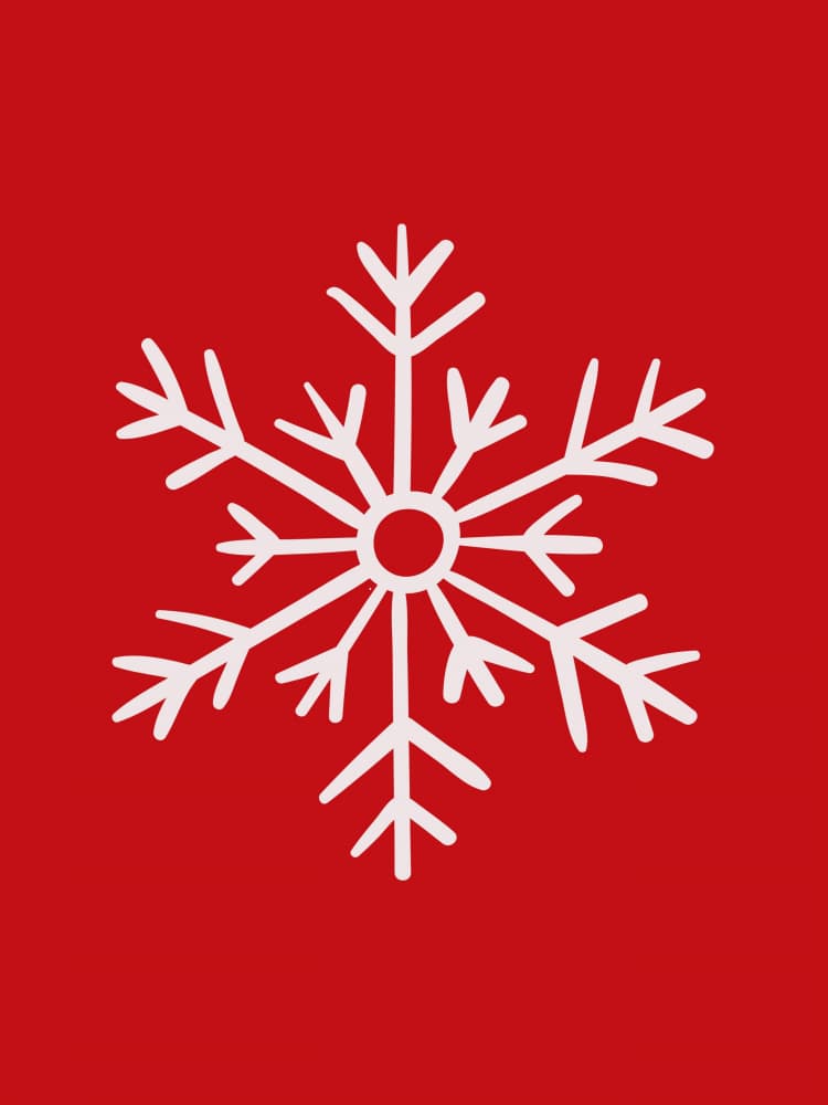 Festive Red Snowflake by Jolly and Dash — canvas wall art