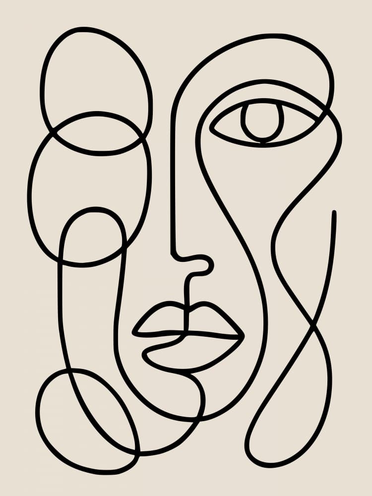 Minimalist Line Art Face by Little Dean — canvas wall art