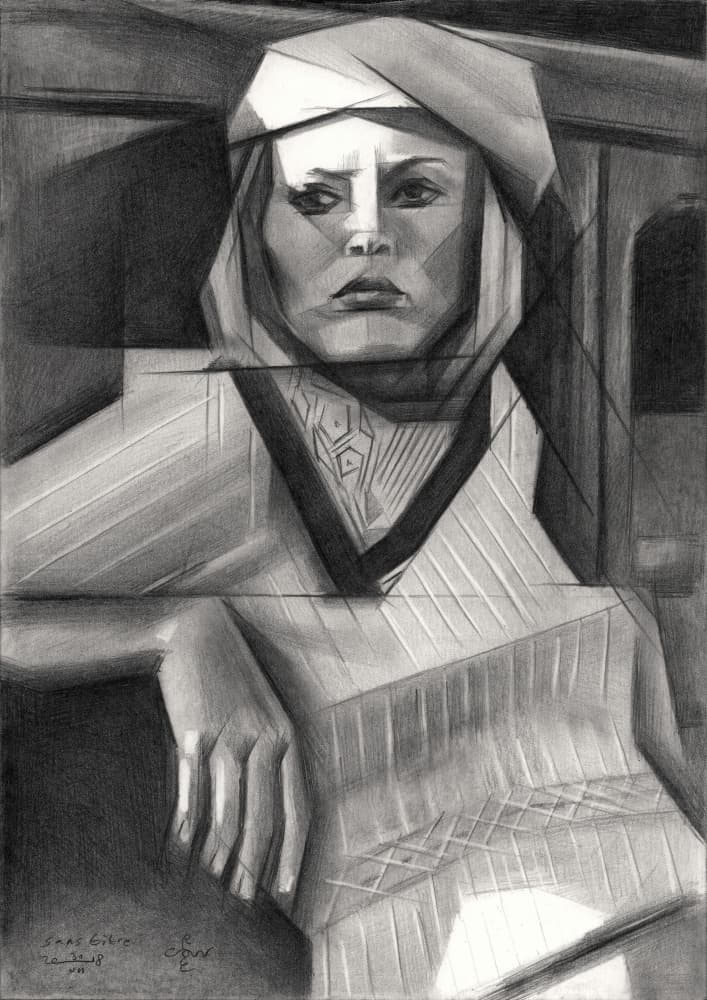 Pensive Geometric Woman