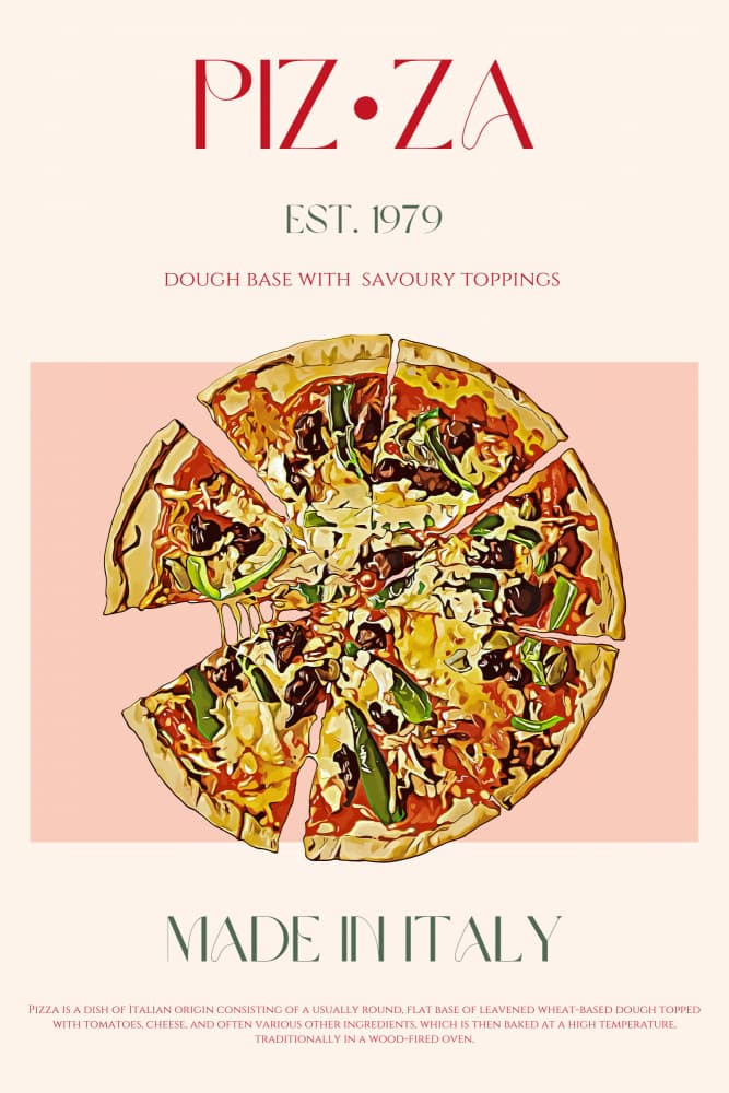 Made In Italy Pizza by Nazma Khokhar — canvas wall art