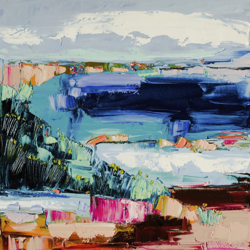Vibrant Coastal Abstraction by Angela Hawkey — canvas wall art