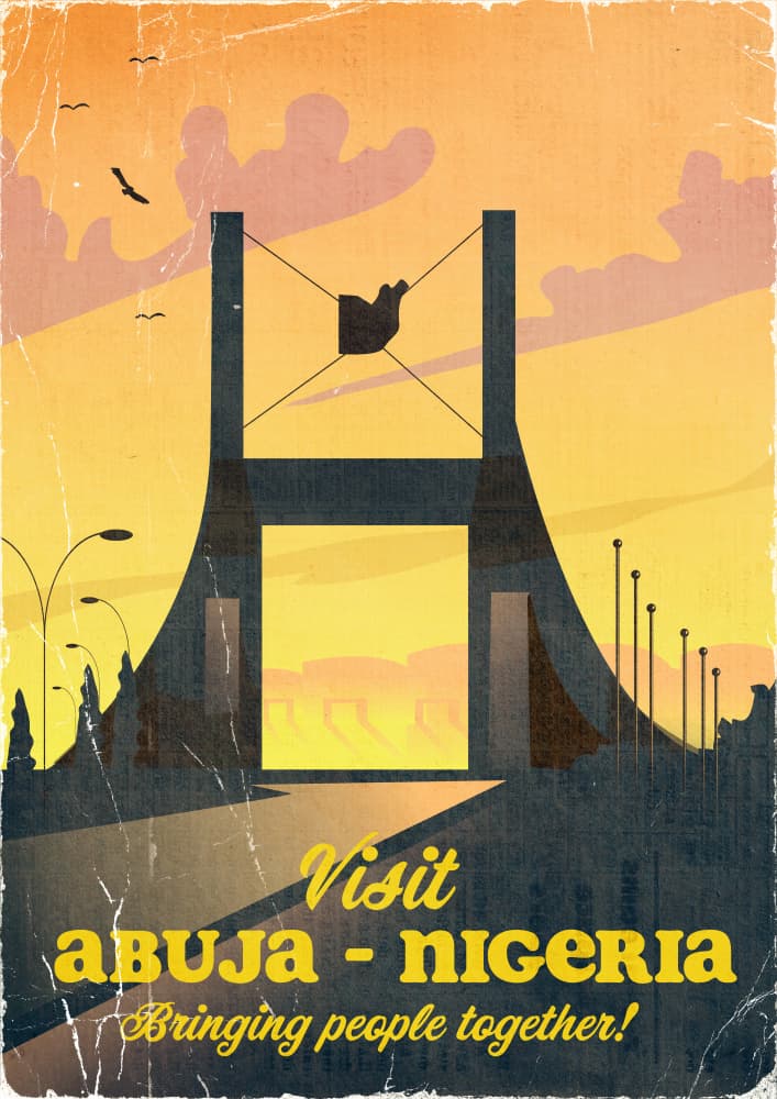 Vintage Nigeria Gateway Sunset by Nicholas — canvas wall art