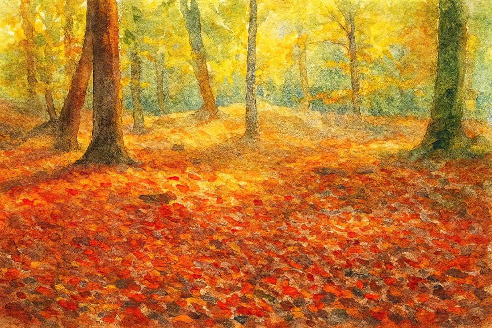 Golden Autumn Forest by Natalie Bruns — canvas wall art