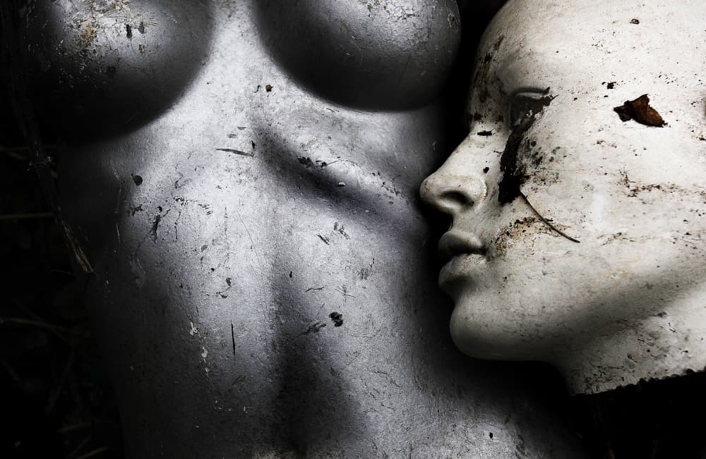 Silent Mannequin Embrace by Nurten Öztürk — canvas wall art