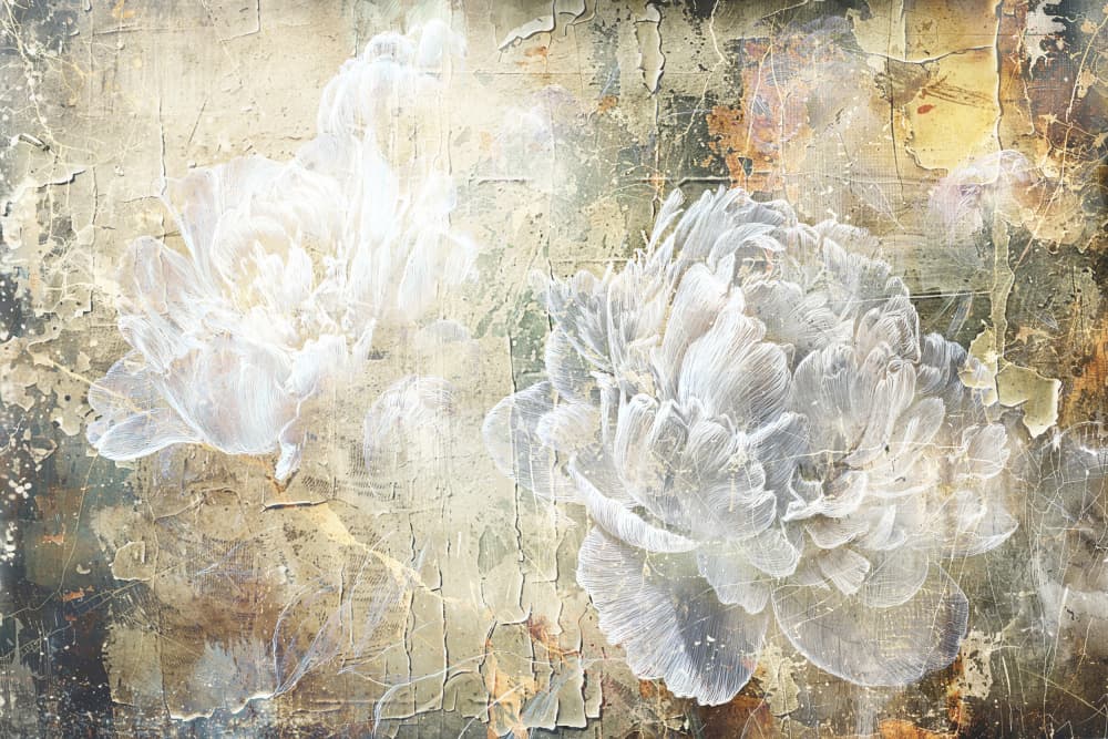 Distressed Peony Bloom by Rafal Kulik — canvas wall art