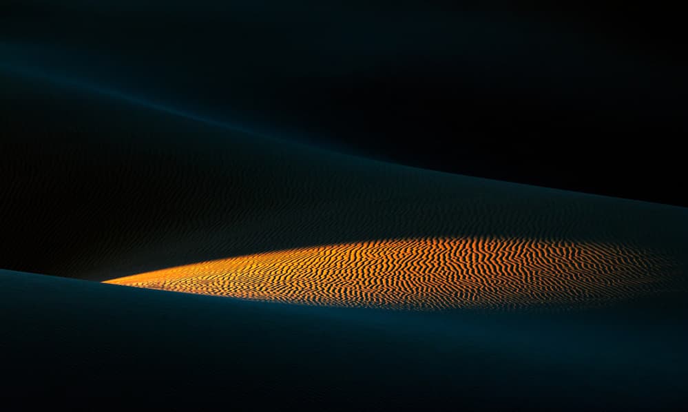 Golden Light Desert Dunes by Babak Mehrafshar — canvas wall art