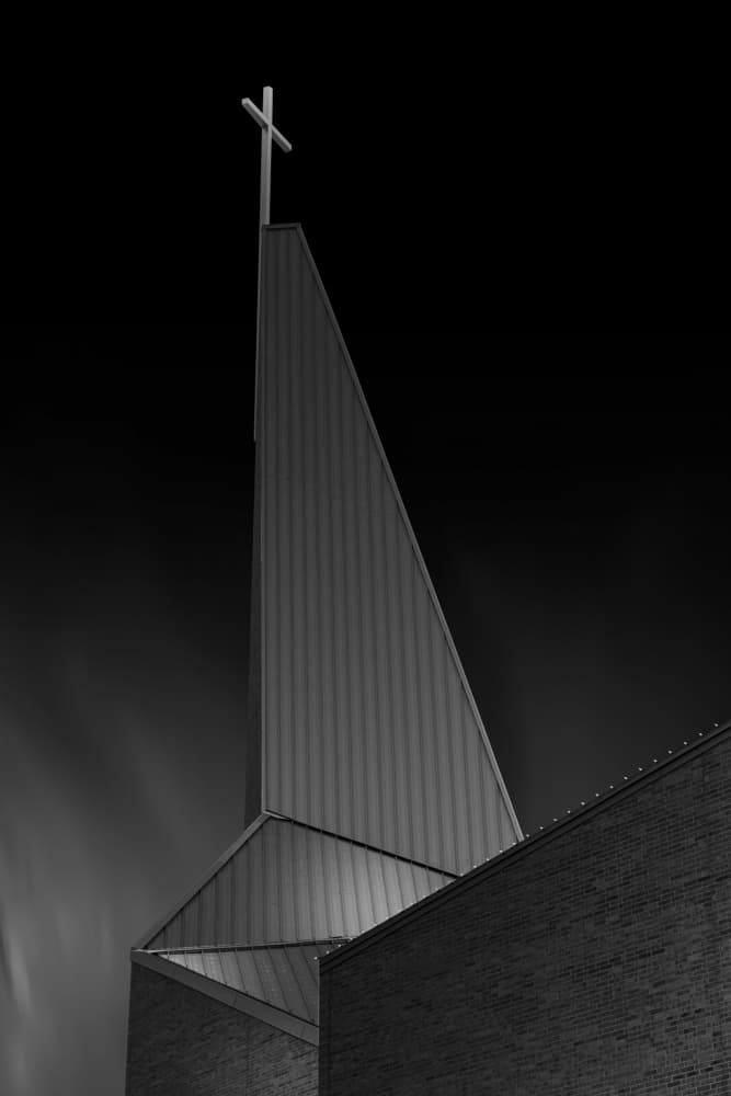 Modern Church Cross by Sanbao Zheng — canvas wall art