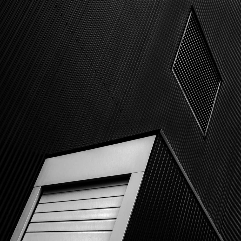 Dark Geometric Facade by Gilbert Claes — canvas wall art