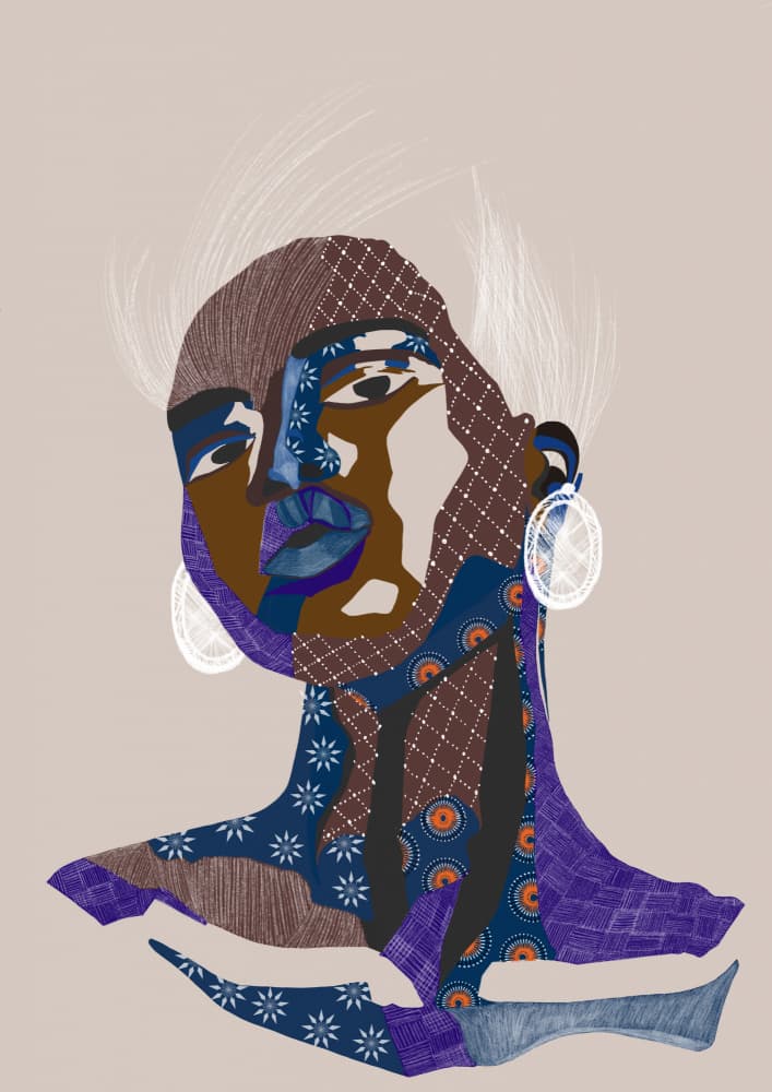 Modern Patterned Portrait by Art by the Ocean — canvas wall art