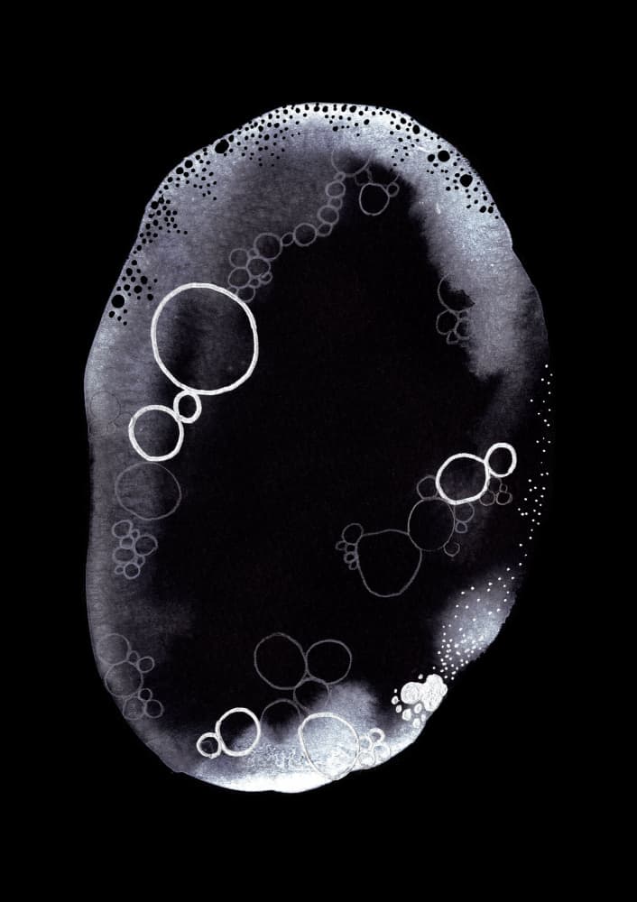 Monochrome Bubble Essence by Amy Louise Baker — canvas wall art