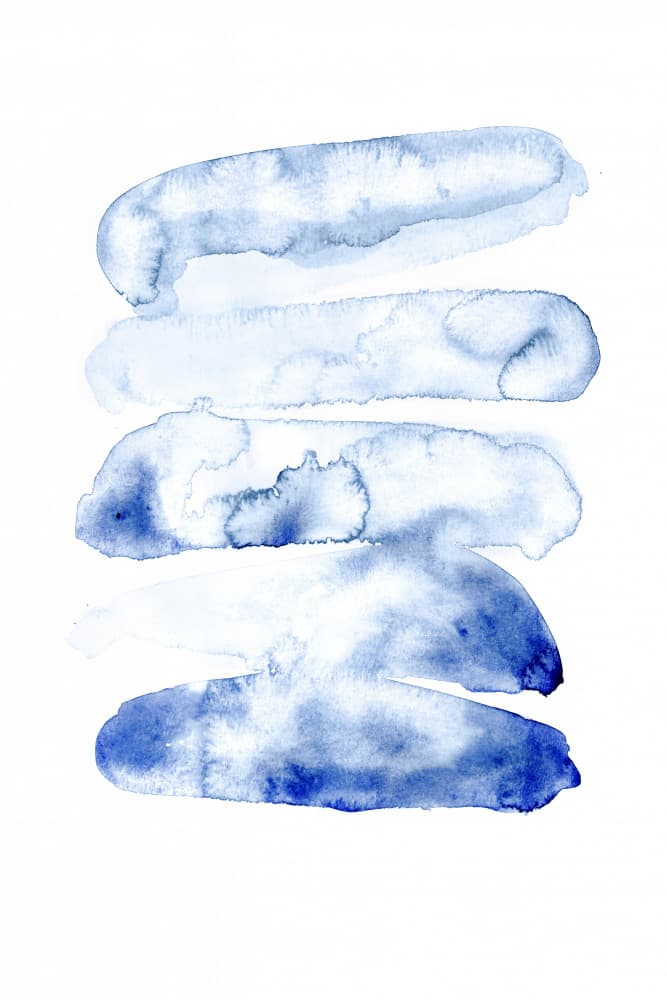 Fluid Blue Strokes by EMELIEmaria — canvas wall art