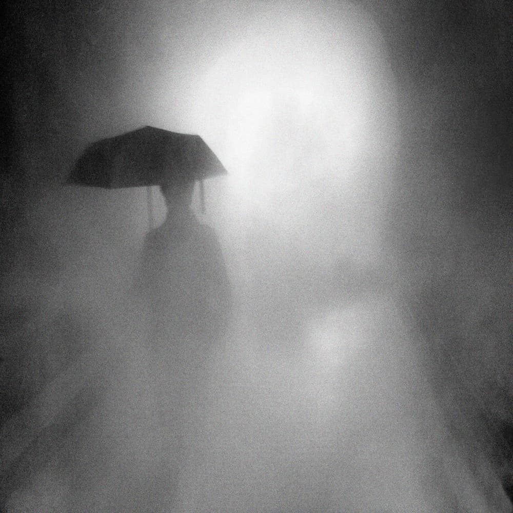 Mysterious Figure With Umbrella by Huib Limberg — canvas wall art