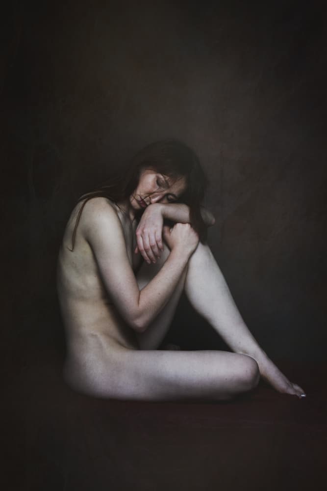 Pensive Nude Woman by Christian Kurz — canvas wall art