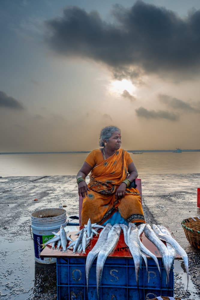 Coastal Market Morning by BALASUBRAMANIAN GV — canvas wall art
