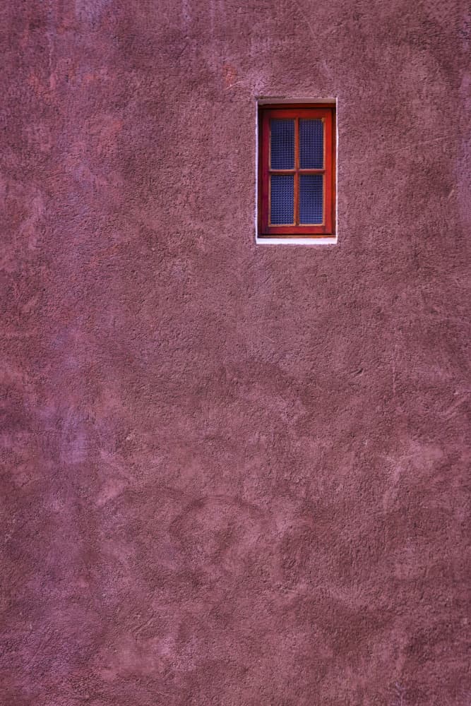 Red Window on Purple Wall by Michael Zheng — canvas wall art