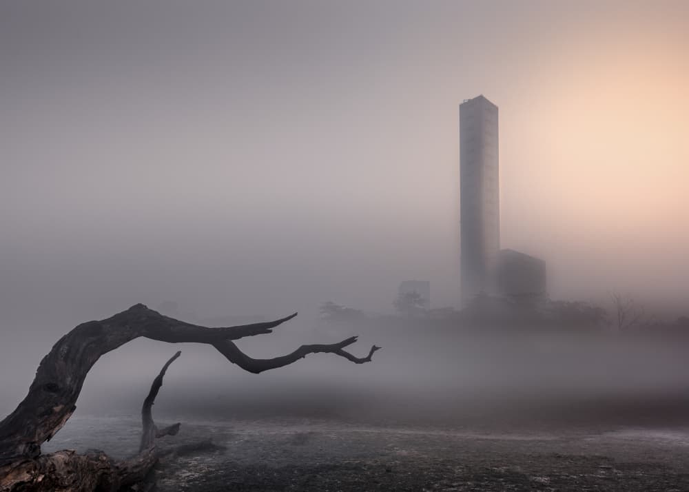 Urban Fog Dawn by Chiranjib Chakraborty — canvas wall art