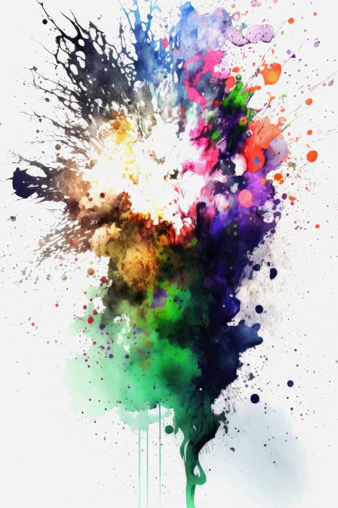 Vibrant Watercolor Burst by Mauro — canvas wall art
