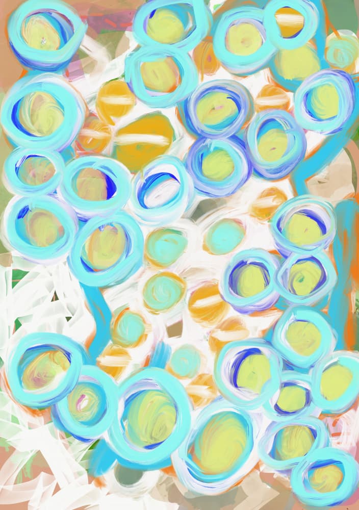 Colorful Abstract Circles by Sharyn Bursic — canvas wall art