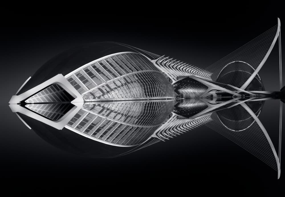 Futuristic Architectural Reflection by Helena GARCIA HUERTAS — canvas wall art