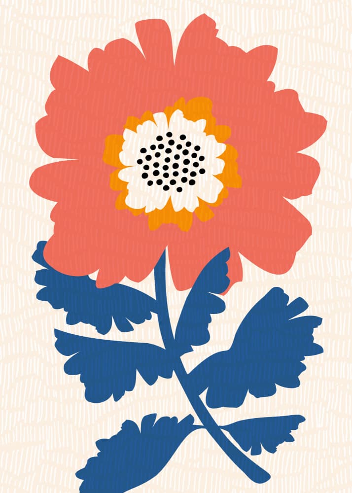 Folk Floral Red.png by Kristian Gallagher — canvas wall art