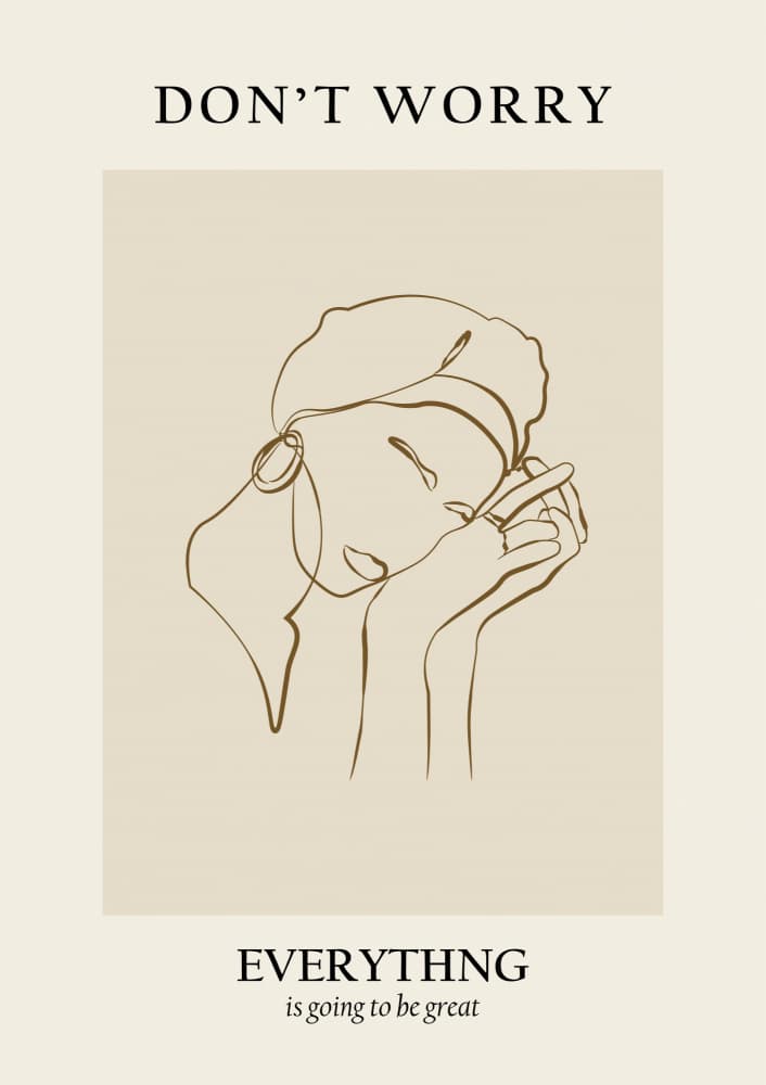 Modern line portrait by NKTN — canvas wall art