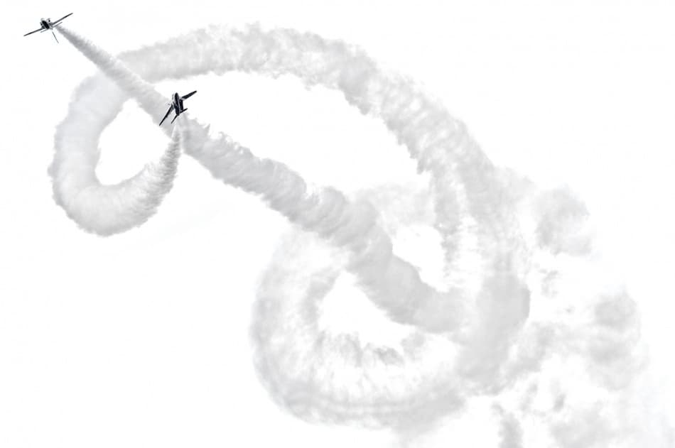 Aerobatic Jet Trails by Hiroaki Koga — canvas wall art