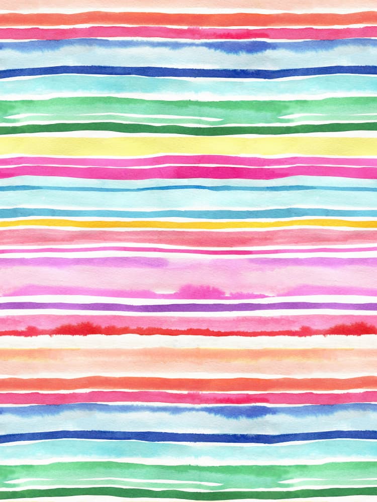Colorful Watercolor Stripes by Ninola Design — canvas wall art