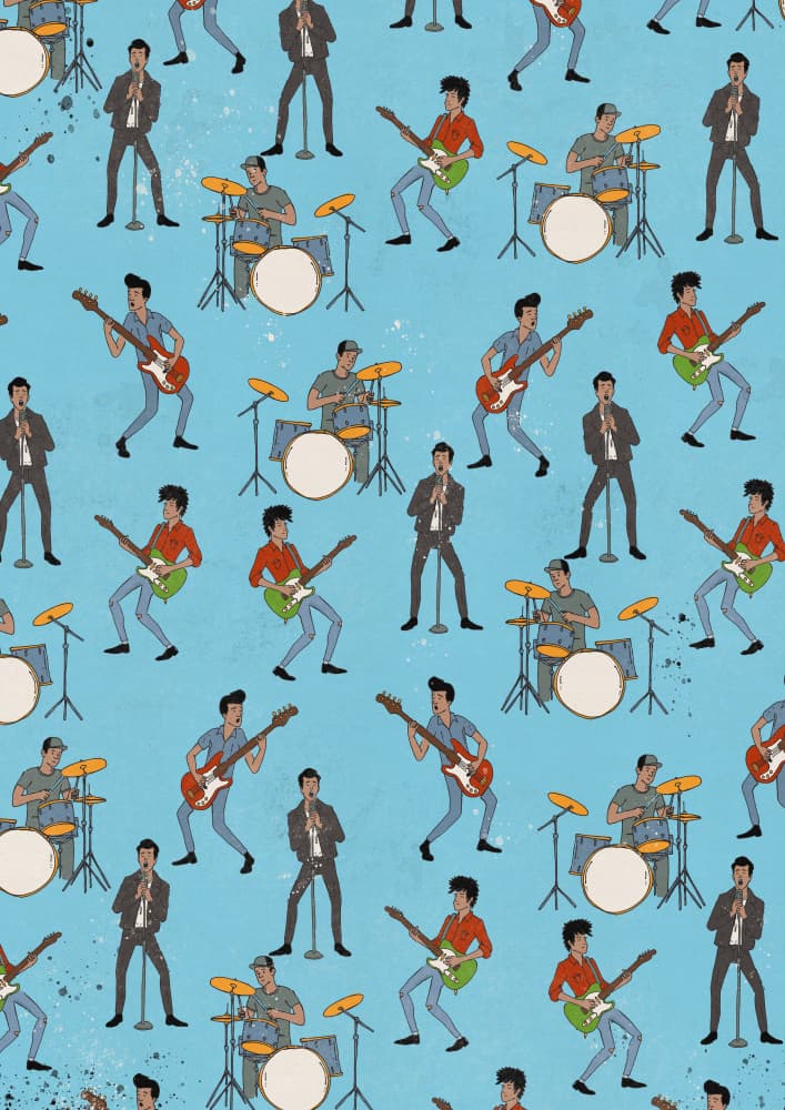 Retro Rock Band by Nicholas — canvas wall art