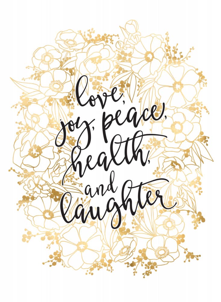Golden Floral Wishes by Rosana Laiz Blursbyai — canvas wall art