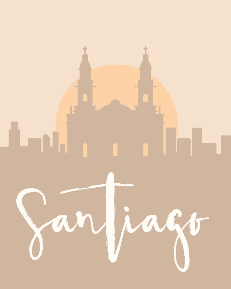 Santiago City Skyline by Emiliano Deificus — canvas wall art
