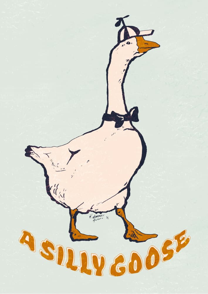 A Silly Goose by Katariina Kosunen — canvas wall art