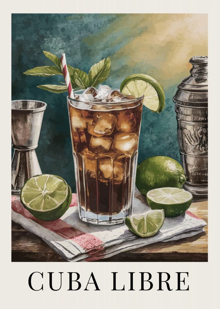 Classic Cuba Libre Cocktail by Andreas Magnusson — canvas wall art