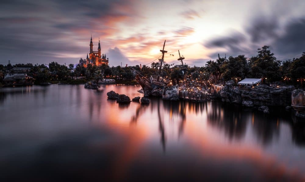 Fairytale Castle Lake Glow by Ran Shen — canvas wall art
