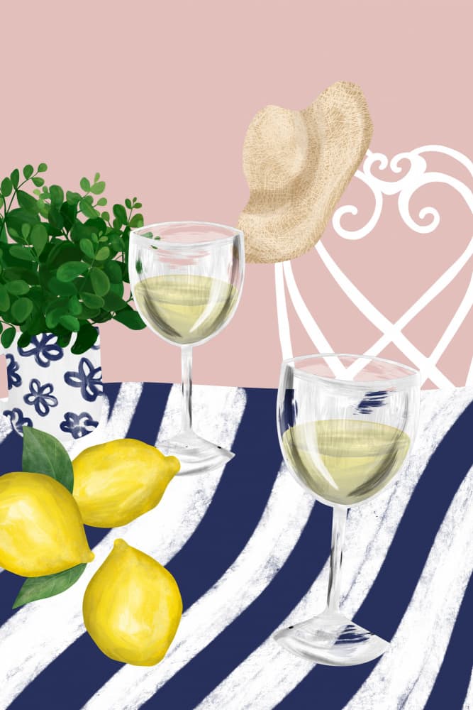 Summer Drinks and Lemons by EMELIEmaria — canvas wall art