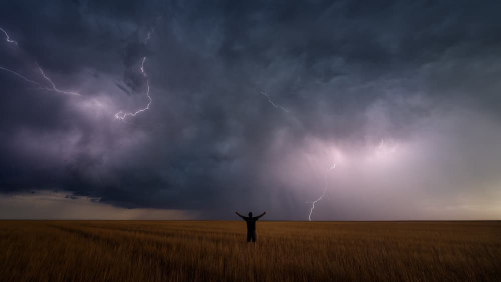Embracing The Storm by Miles Morgan — canvas wall art