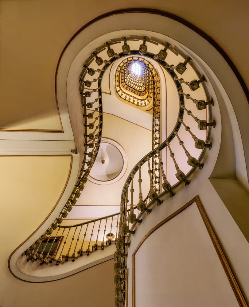 Elegant Spiral Staircase by Antoni Figueras — canvas wall art