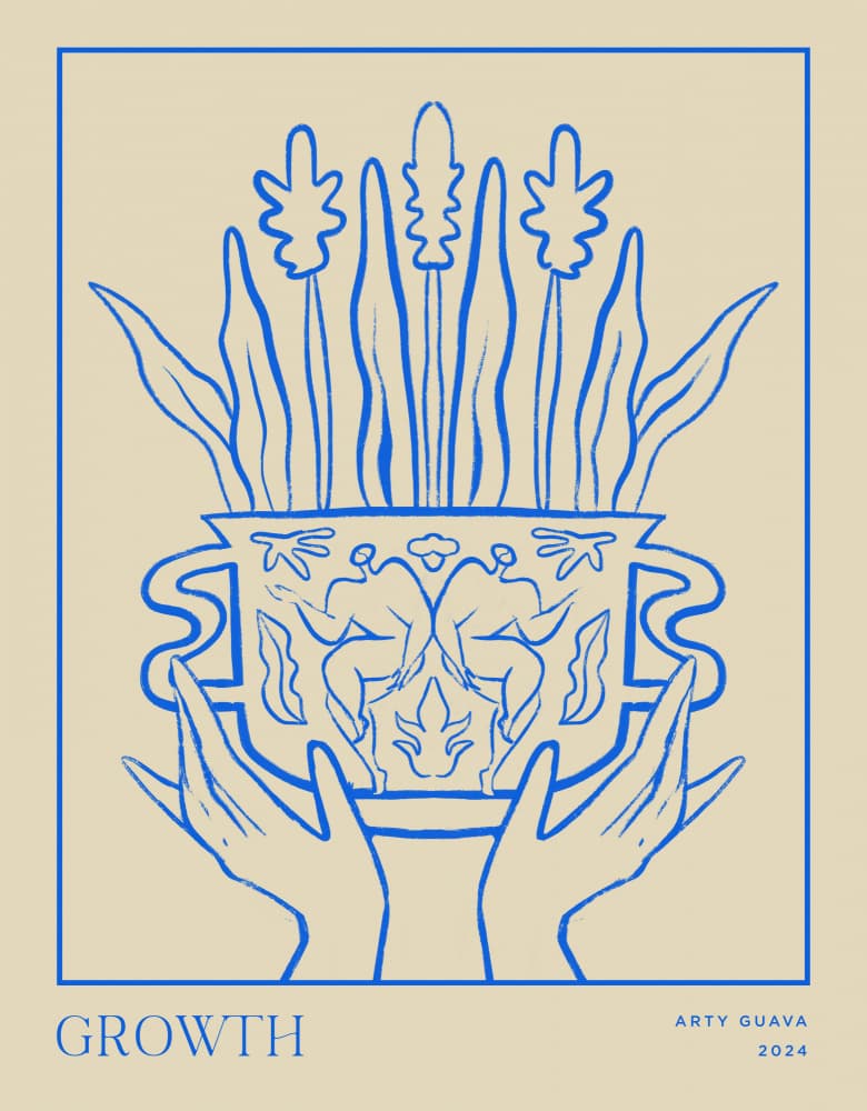 Vessel Collection : Growth (LineArt) by Arty Guava — canvas wall art