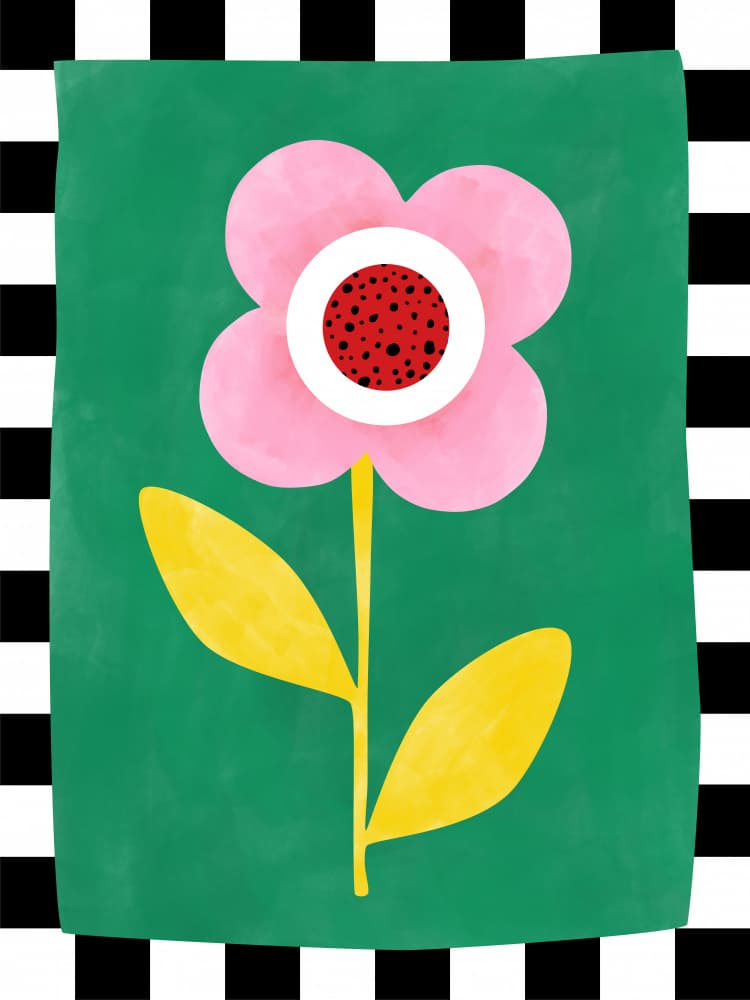 Playful Pink Flower by Elena Ristova — canvas wall art